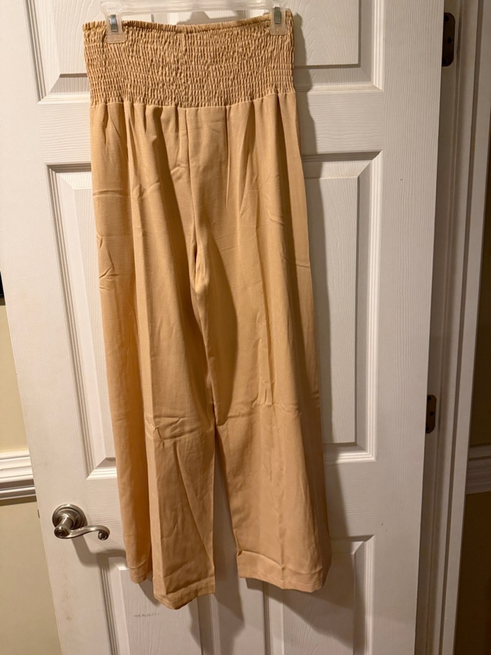 Kids Wide-Leg Smocked Waist Pants - Cream